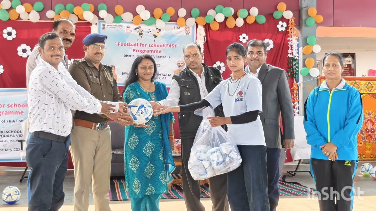 FIFA Football Distribution PM Shri School navoday Vidyalay agar malwa 12 February 2026