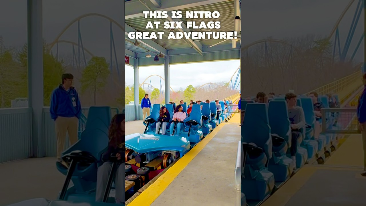 Nitro 📍Six Flags Great Adventure is Awsome! #scary #fun #fyp #subscribe  #rollercoaster #nitro #4k