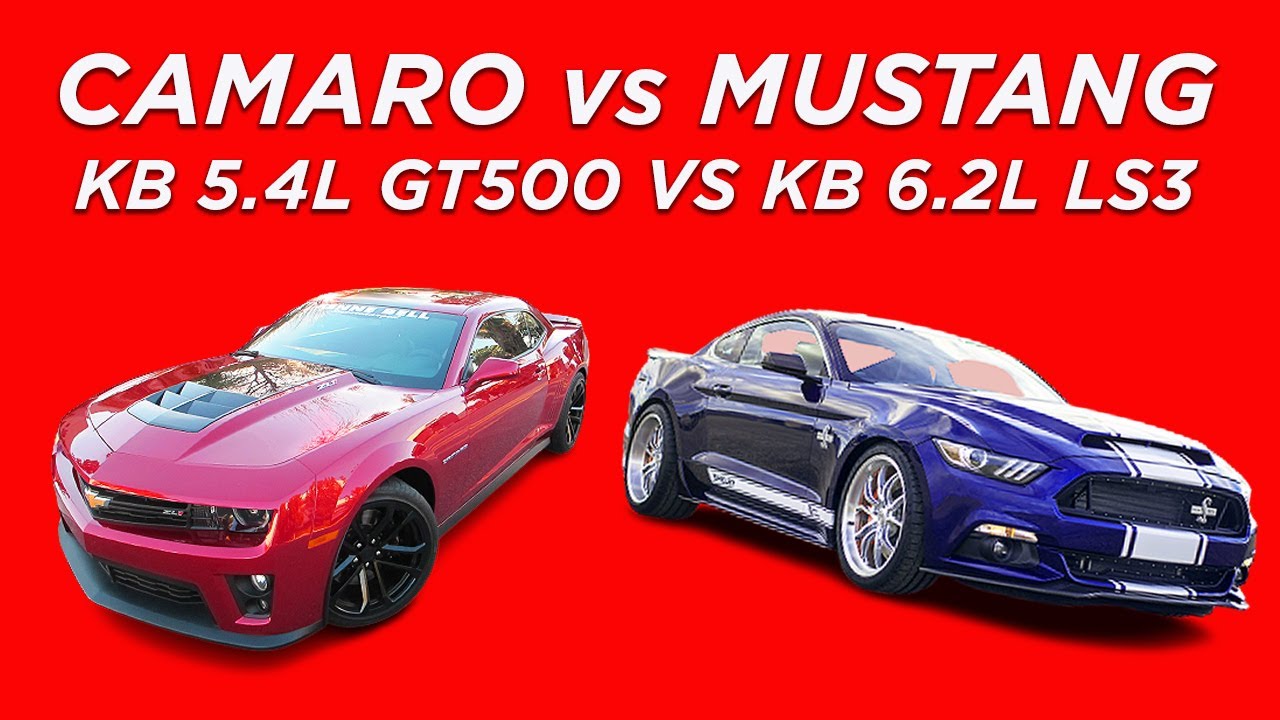 SHELBY GT500 VS LS3 CAMARO SHOOTOUT-KENNE BELL 2.8L SUPERCHARGED 5.4L GT500 VS KB SUPERCHARGED LS3
