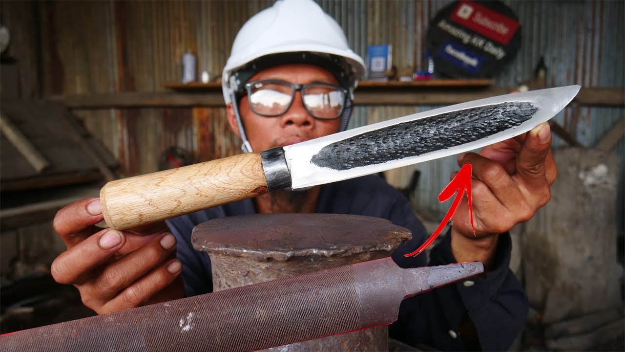 TURNING A BROKEN METAL FILE INTO A BIG YAKUT KNIFE