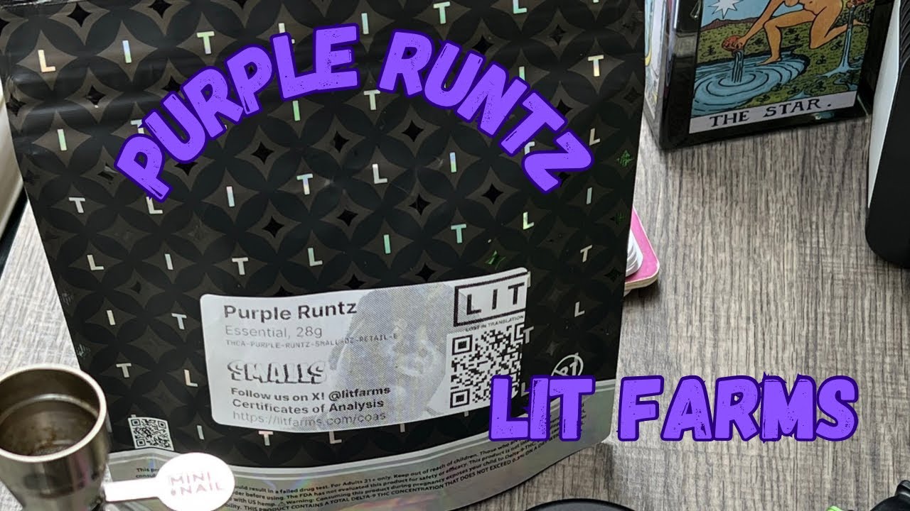 Reviewing My brother&rsquo;s 1st LIT FARMS order✨ Purple Runtz (smalls)(essential) LIT Farms 