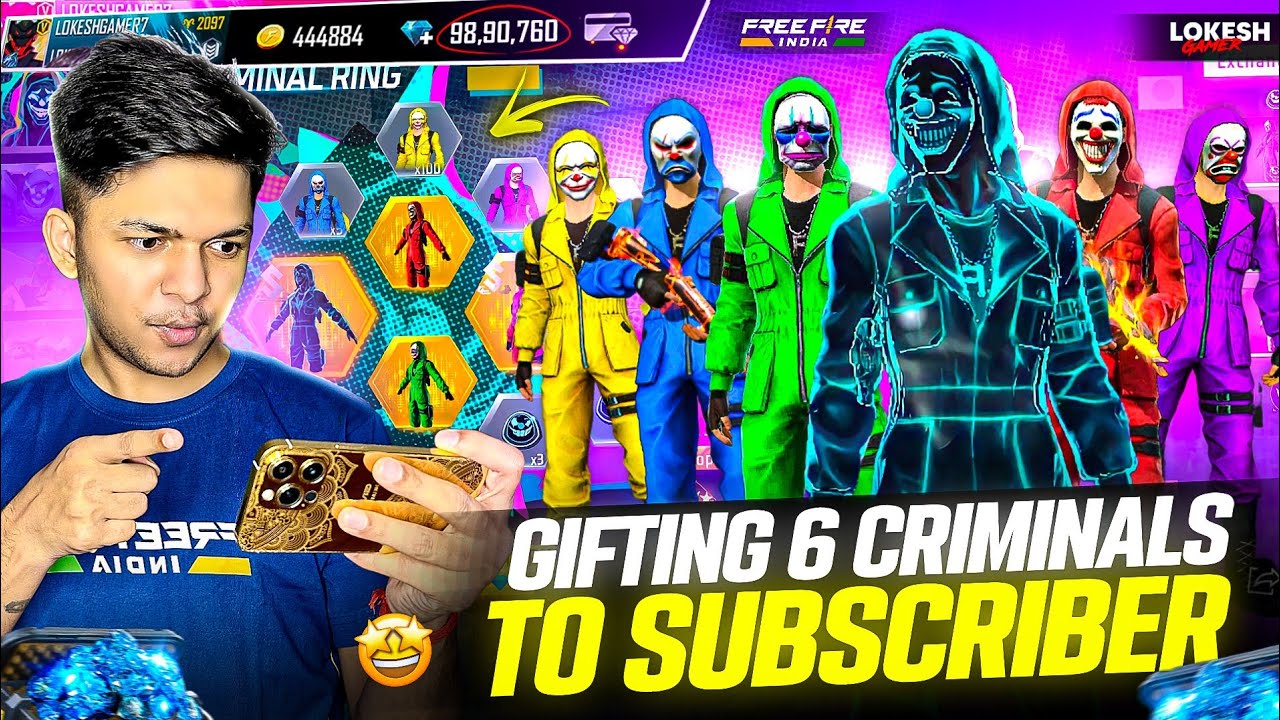 Gifting My Subscriber 7 Rare Criminals Bundles [ RIP 30,000 Diamonds 💎 ] Free Fire