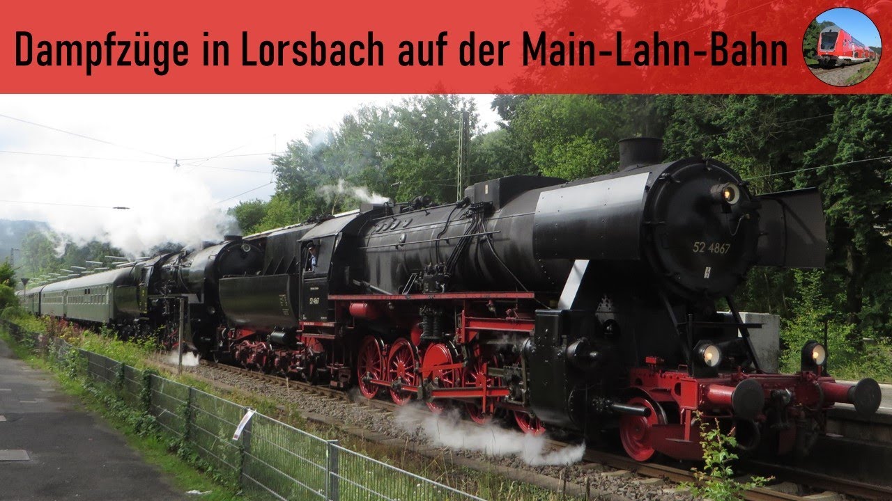 Dampfzüge in Lorsbach auf der Main-Lahn-Bahn (steam trains in Lorsbach)