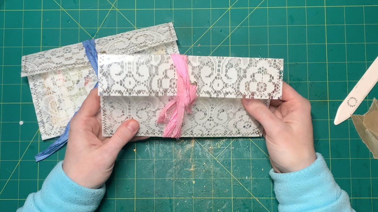 Pretty Laminated Lace Pockets for Junk Journal Ephemera