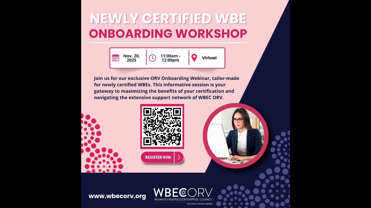 Newly Certified WBE Onboarding | November 2025