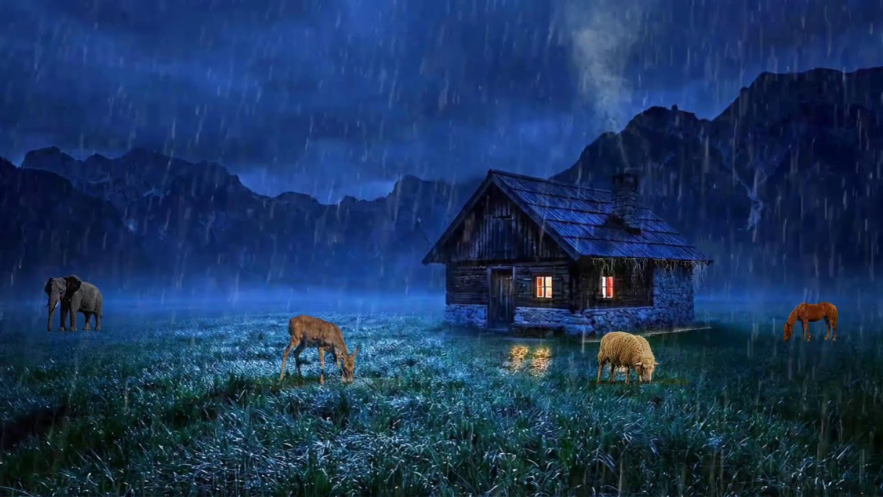 🌙 Rain and Wind in Wooden Cabin | Sleep Instantly with Natural Sounds
