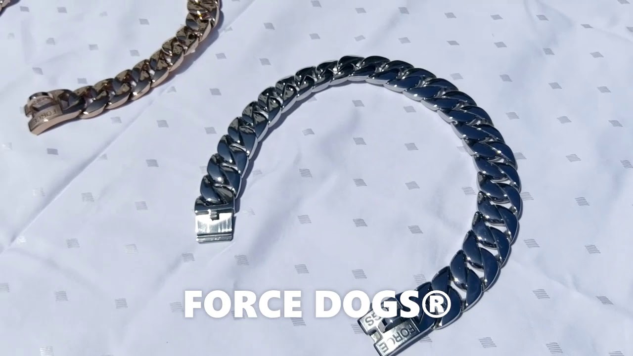FORCE DOGS&reg; Hund Halsband Panzerkette K&ouml;nigskette Hundeleine Cuban Dog Collar Dog Chain