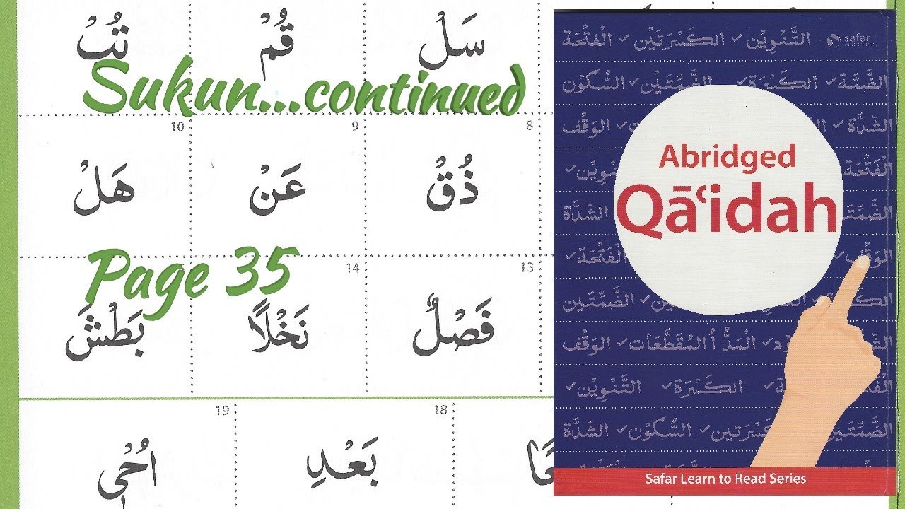 Sukun...word examples from Qur'an (page 35) _ Safar Abridged Qaidah - Tajweed Tips and Tricks