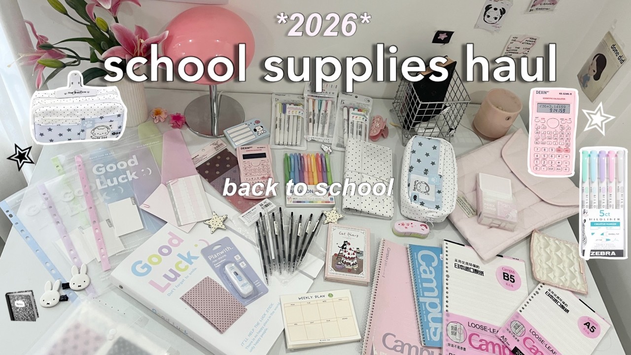 SCHOOL SUPPLIES HAUL 2026 ✨🎀🧸📝 * back to school *