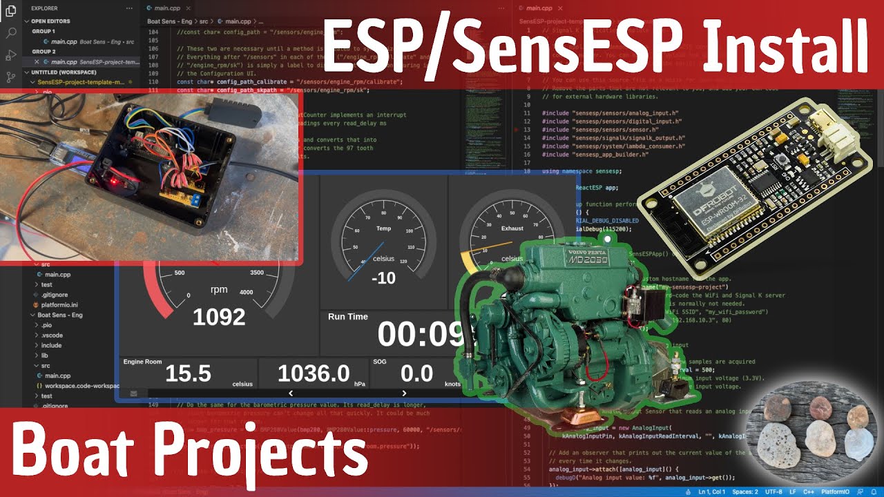 OpenPlotter - Установка ESP32 - Оцифровка старого движка - SensESP