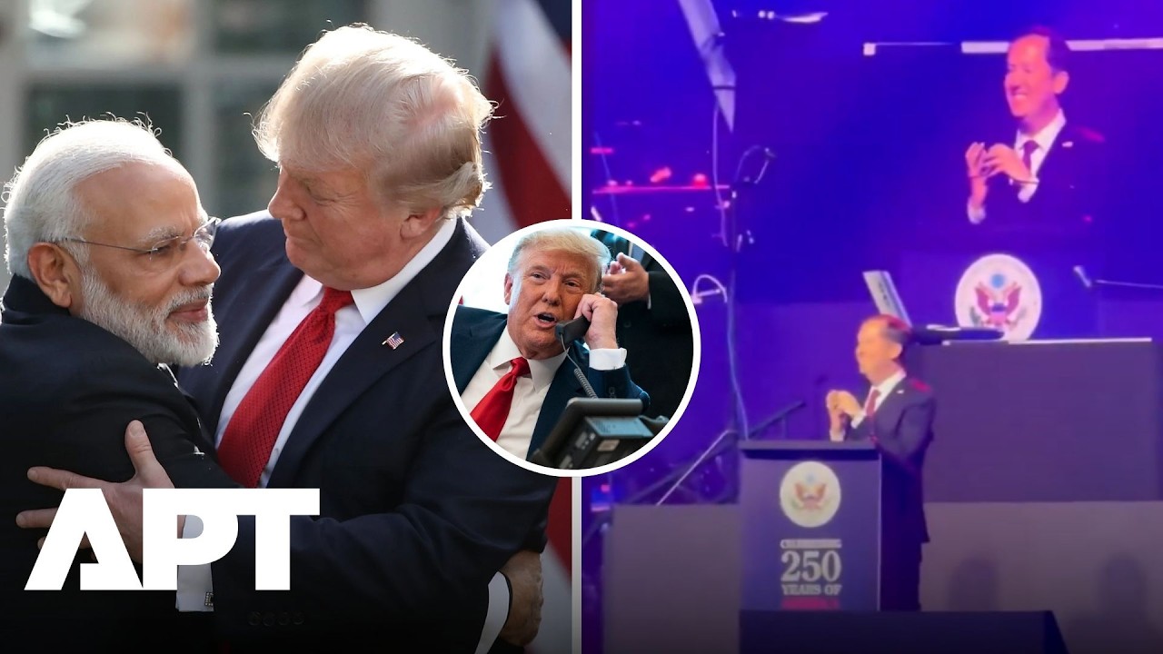 &laquo;Я люблю Индию&raquo; &mdash; смотрите, как Трамп выступает с неожиданным обращением на мероприятии посольств...