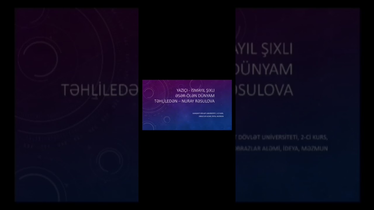 İsmayıl Şıxlı - Ölən dünyam əsərinin təhlili