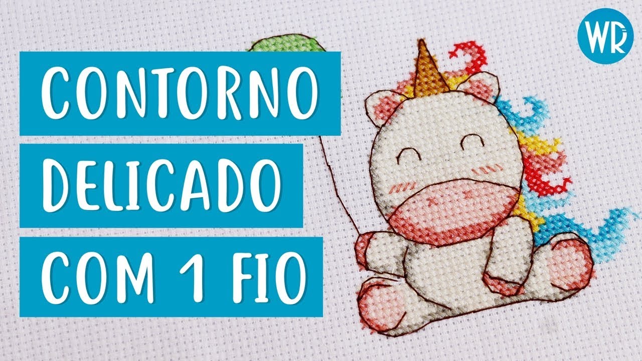 Como fazer contorno/ponto atras com 1 fio no ponto cruz - Wagner Reis