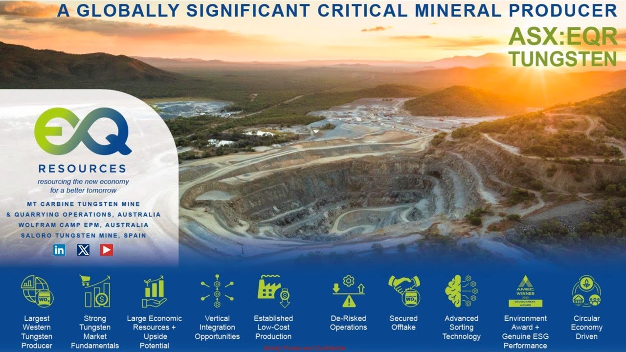 ASX-listed Global tungsten giant EQ Resources Ltd is dominating the western Tungsten market