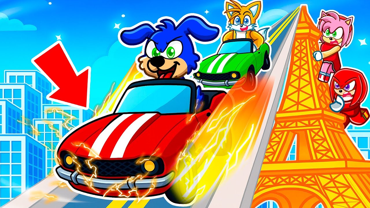 Me Converti en PERRO para SUBIR y SALTAR con COCHE desde la TORRE GIGANTE en Roblox!