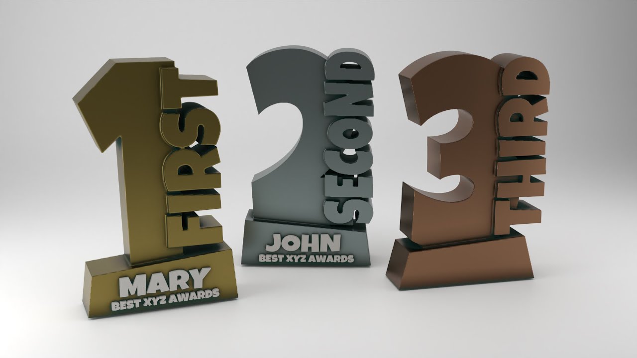How to add text to a 3D print model - Trophy example