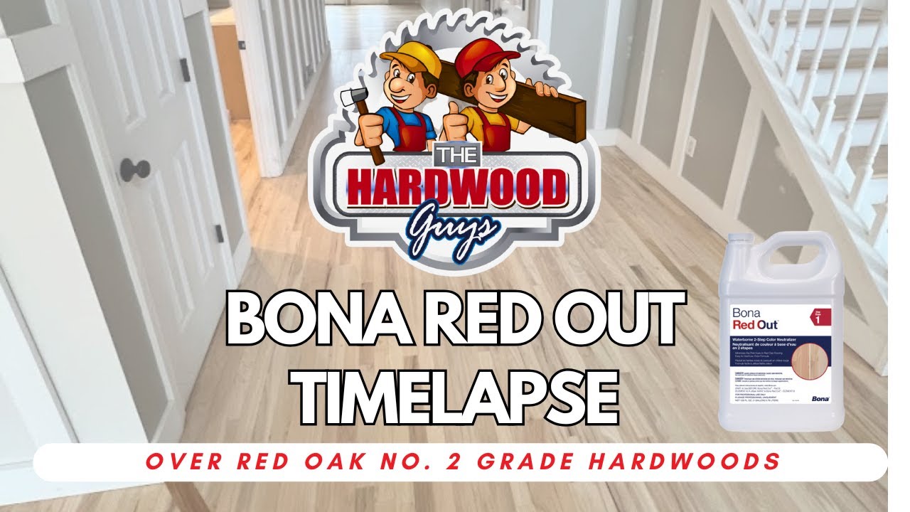 Bona Red Out Timelapse with Captions -- Remove the Red Out of Red Oak Floors. Finished with Bona HD