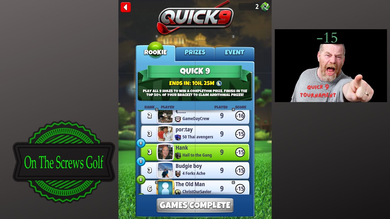 Trying out my 1st QUICK 9 Tournament in over a Year !!