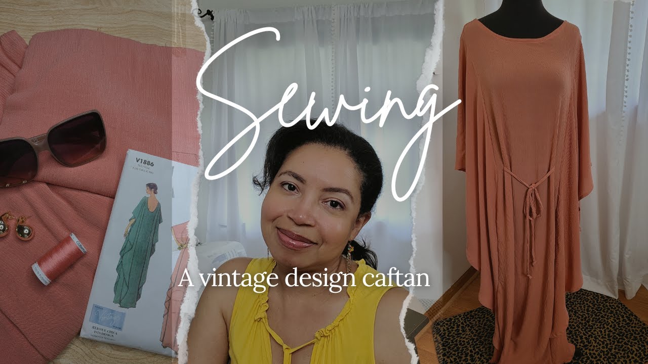 Caftan...take me away! + Vogue pattern review - V1886 | Luxurious lounging #sewingtutorial #caftan