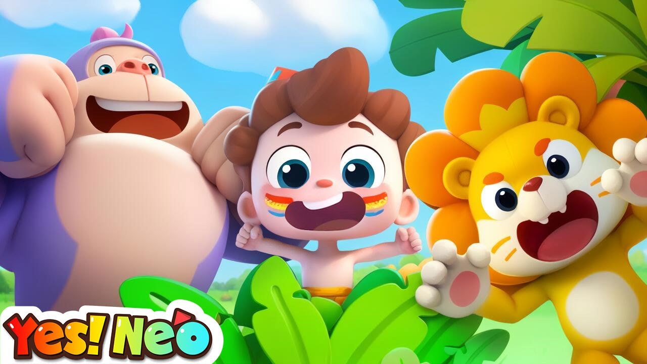 Jungle Animas Song | Down in the Jungle | Learn Animals | Nursery Rhymes & Kids Songs | Yes! Neo
