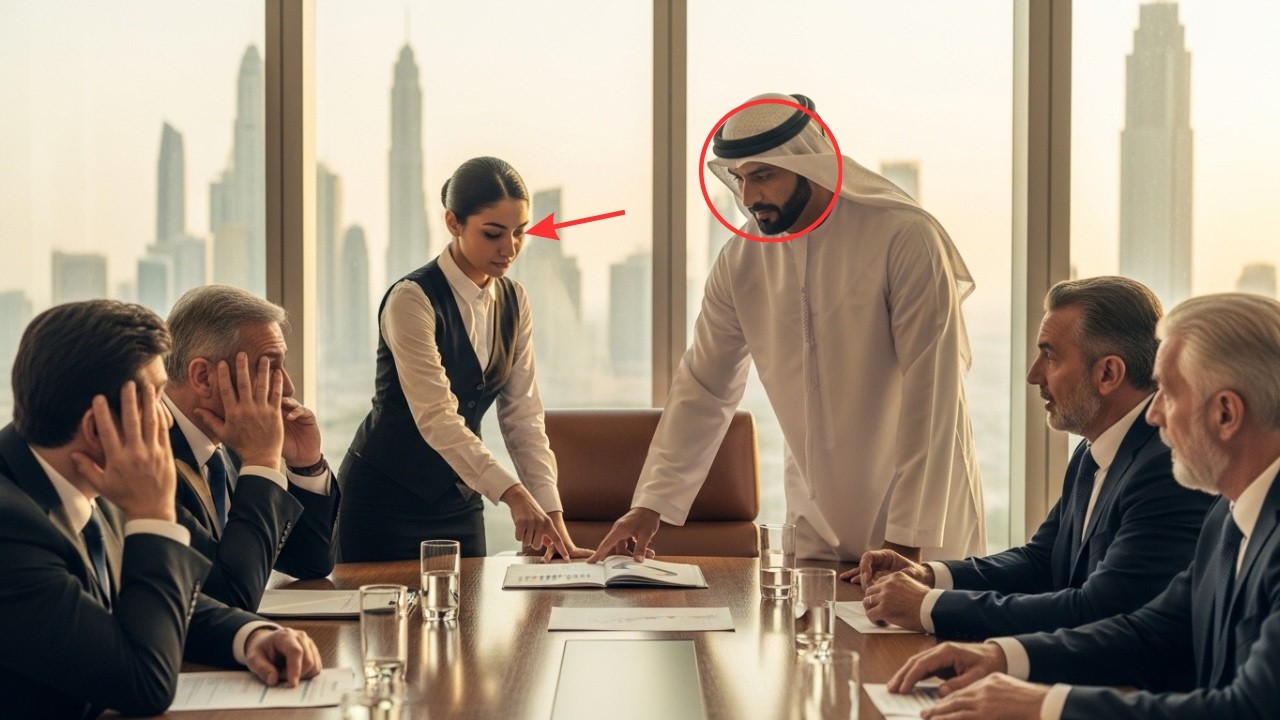 28 EXPERTOS 6 MESES MILLONES…MESERA RESOLVIÓ 30 SEG Y JEQUE CANCELÓ TODOS - LA HIZO CEO FRENTE TODOS