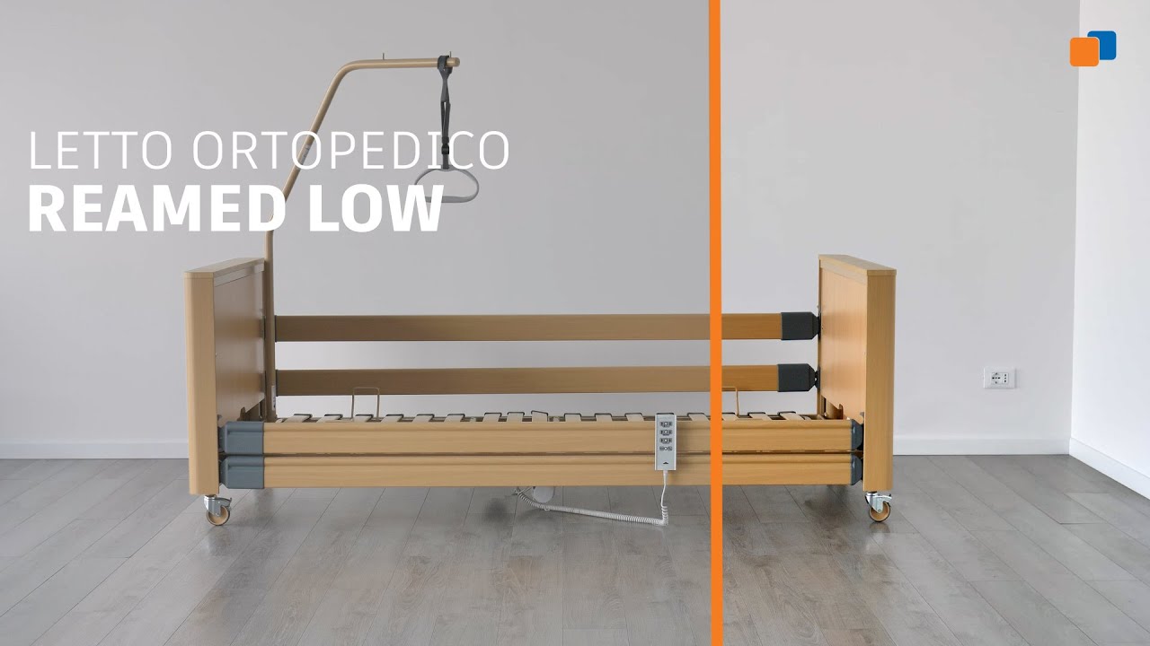 Letto ortopedico elettrico ribassato con sponde per anziani e disabili Low | Reamed