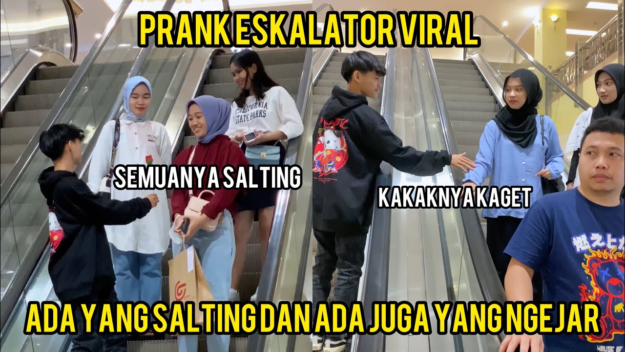 PRANK NGERJAIN ORANG RANDOM DI ESKALATOR SAMPE SALTING PART IX