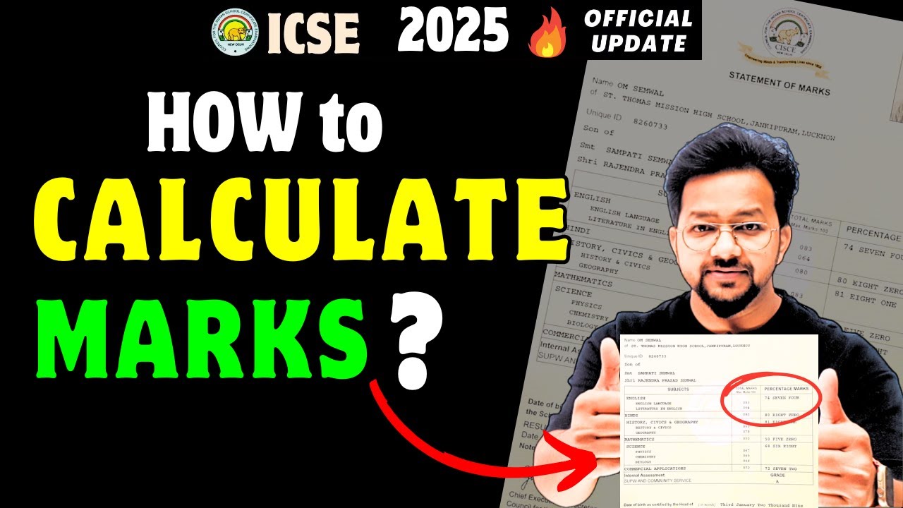 How to Calculate Result marks 2025 | Percentage Calculation? ICSE 10 | by Surya Sir