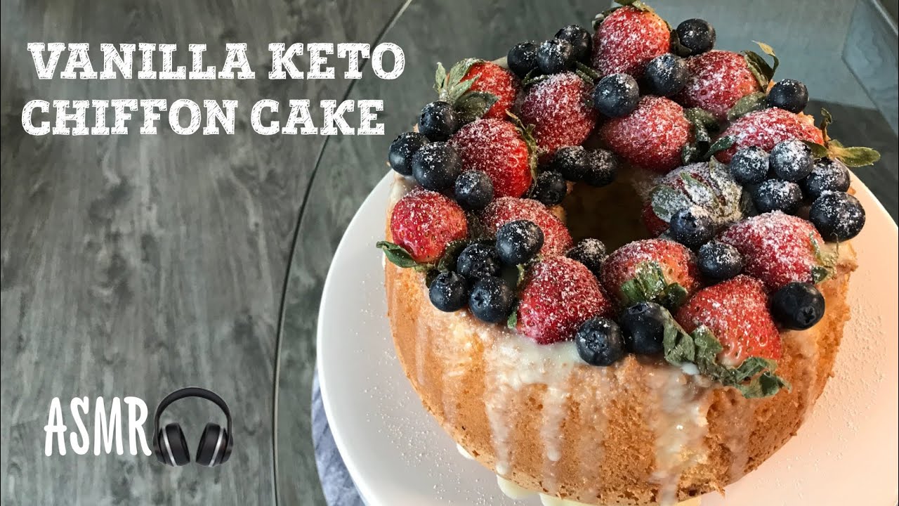 Vanilla Keto Chiffon Cake | Low-carb | ASMR