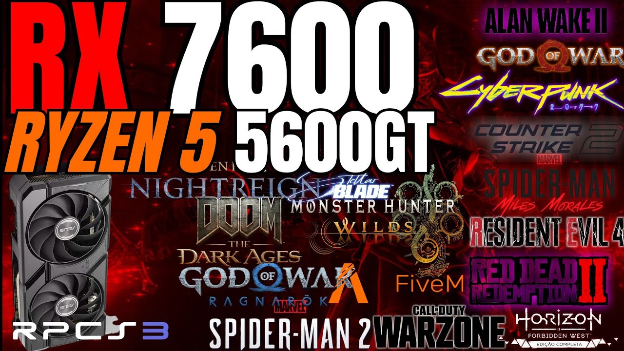 Ryzen 5 5600GT + RX 7600 - Testei em 30 Games 2025