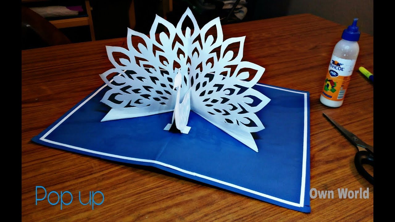 DIY - How To Make Peacock Pop up Card-Paper Crafts-Handmade Craft- Mother’s Day card!