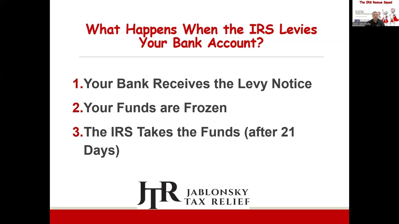 What To Do If the IRS Freezes Your Bank Account