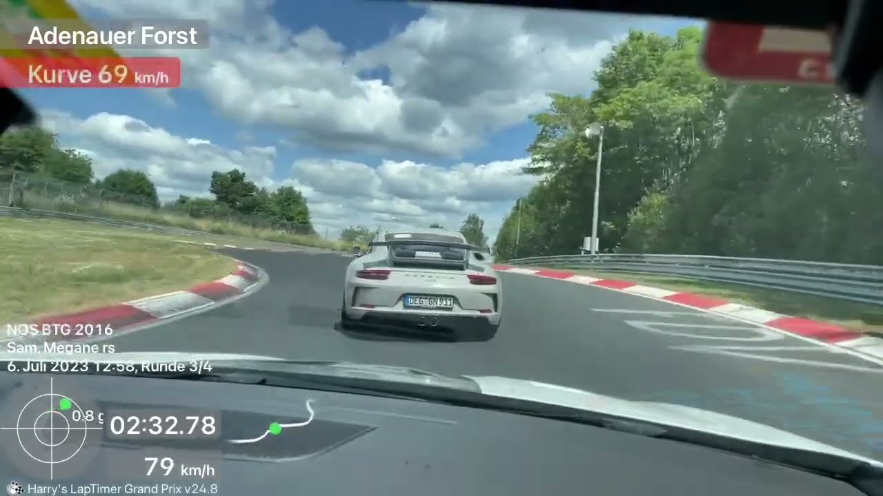 Nordschleife Megane RS Trophy-R hunting some Porsches 06.07.23
