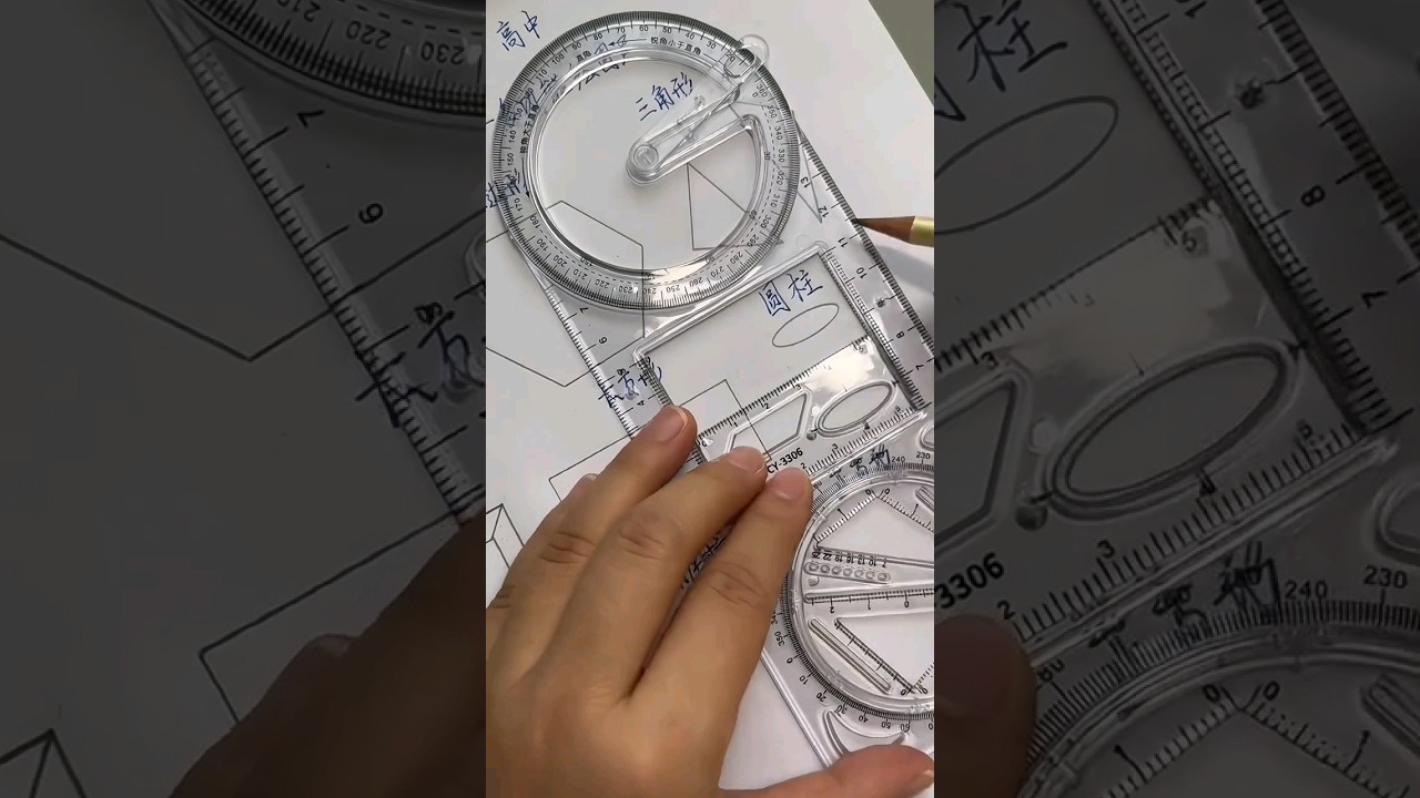 Multi Function Drawing Ruler Rotatable Clear Scale #shorts