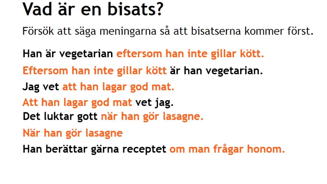Ordföljd bisats karamell film