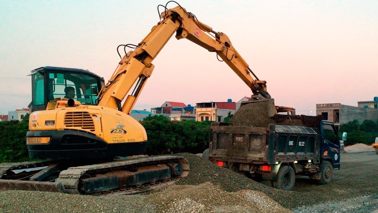 #excavator Tổng Hợp Máy Xúc Đào Đất , Xe Lu, Xe Xích, Xe Múc Đất Đá Lên Xe ÔTô Tải Ben #mayxuc
