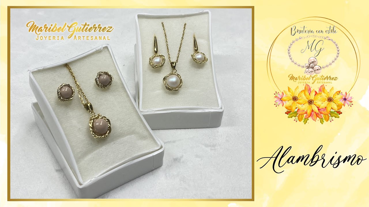 JUEGO DE COLLAR Y ARETES EN ALAMBRIMSO |  Regalo para este 10 de Mayo