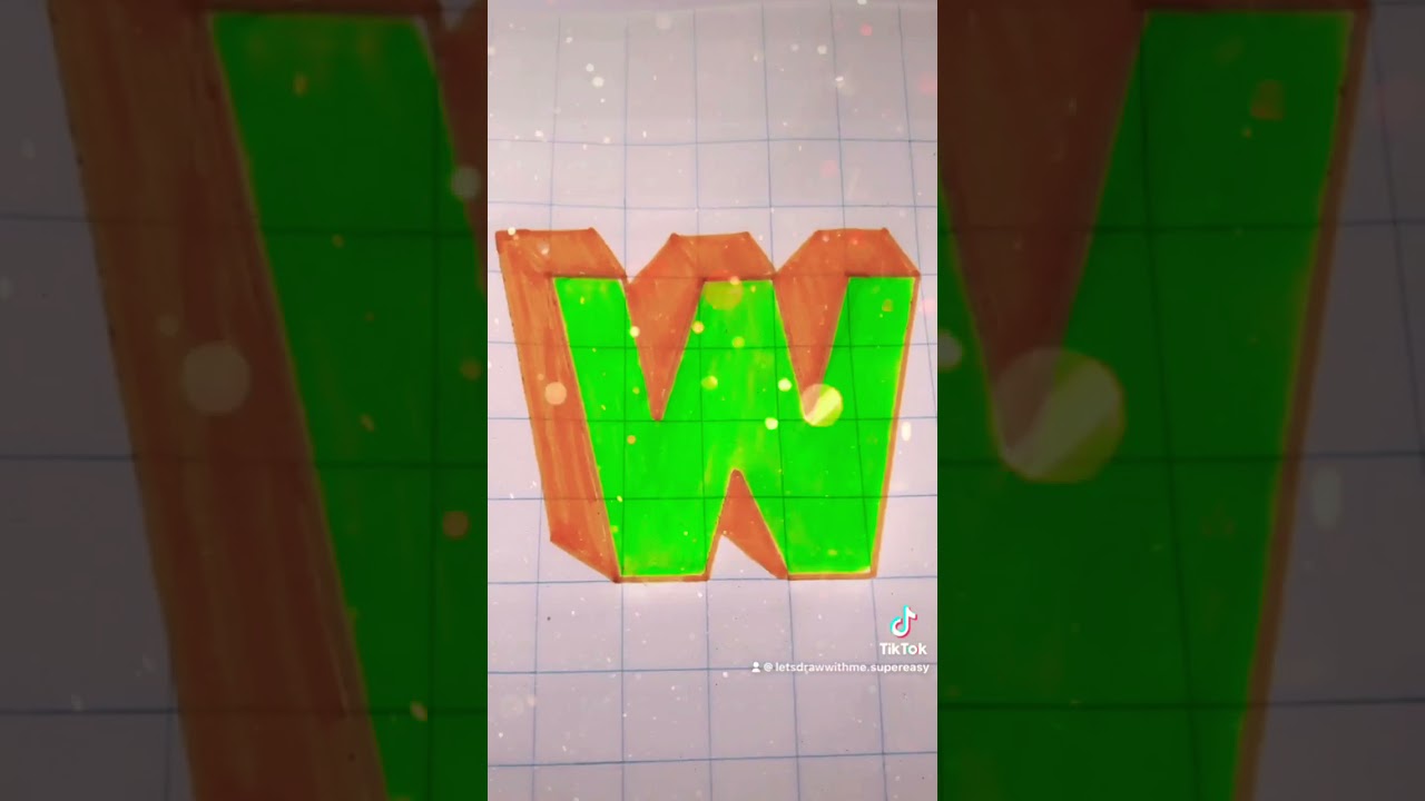 Satisfying 3d drawing letter W very easy 