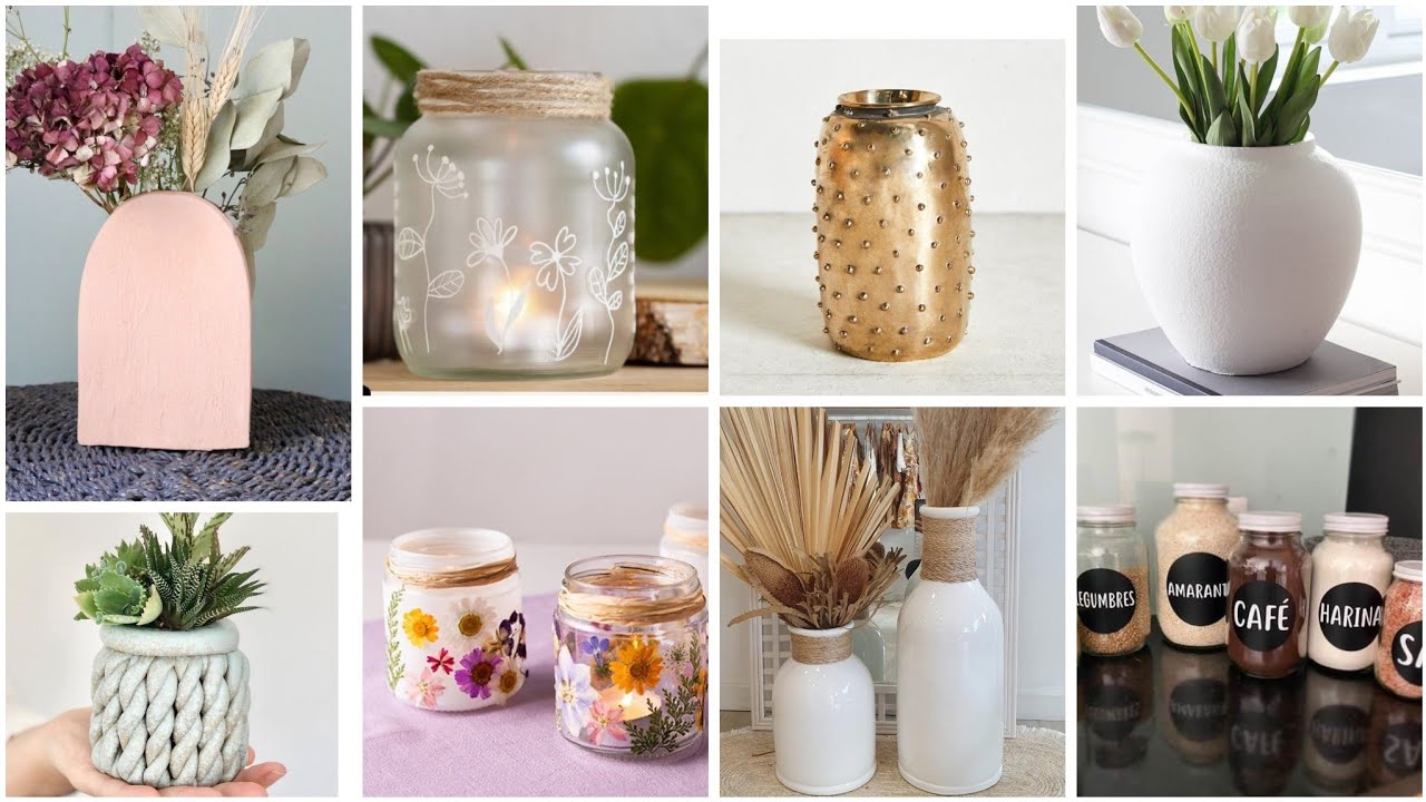 أفكار 💡 عندك برطمانات اصنعي اجمل ديكورات لبيتك بأقل تكلفة اصنعيها بنفسك #diy #craft #ideas #deco