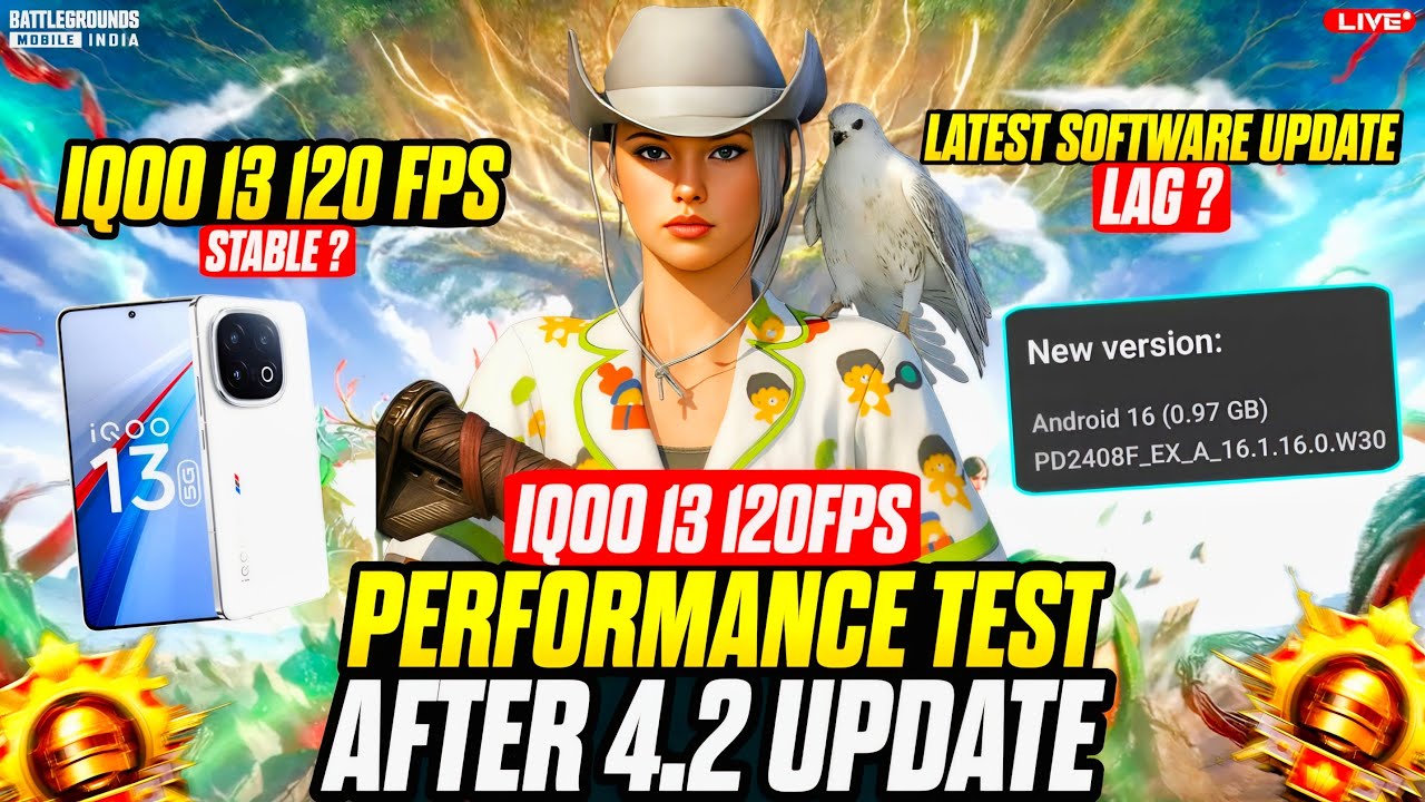 iQOO 13 120 FPS PERFORMENCE TEST AFTER 4.2 UPDATE | WITH HANDCAM🔥#120fps #bgmilive #iqoo13