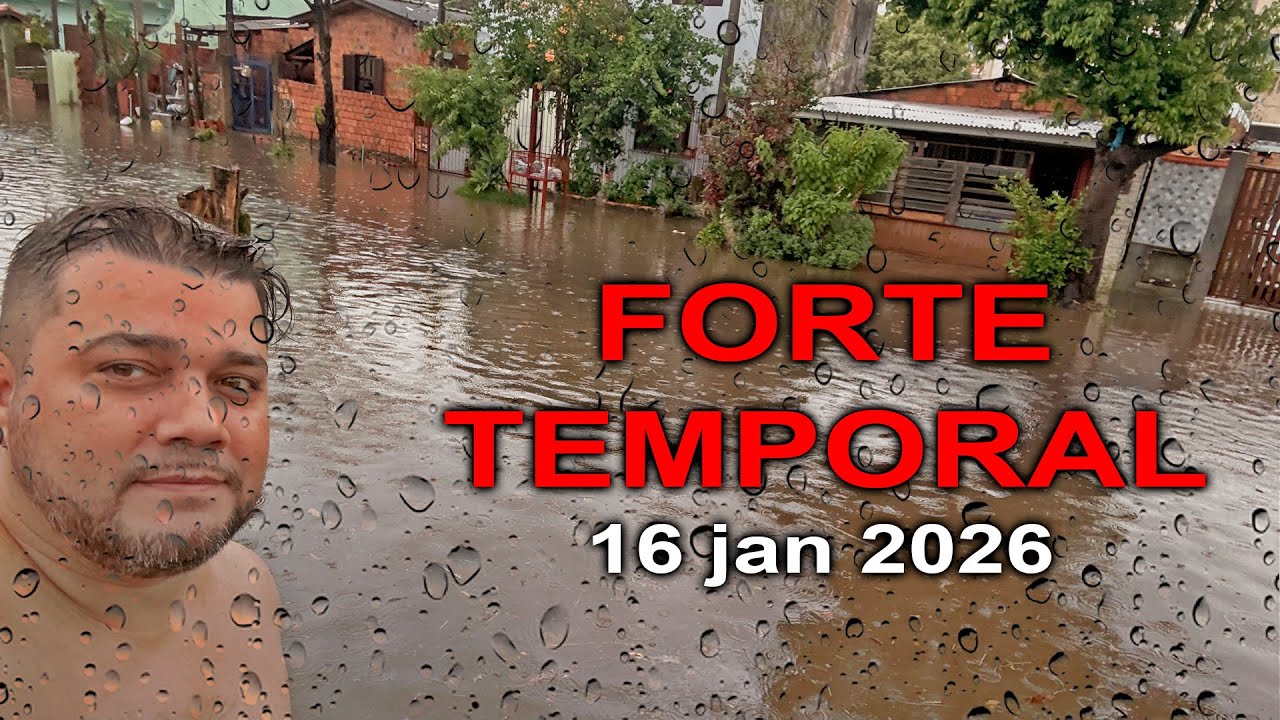 ALAGOU A CIDADE! 16 de jan Temporal com chuva intensa em São Leopoldo