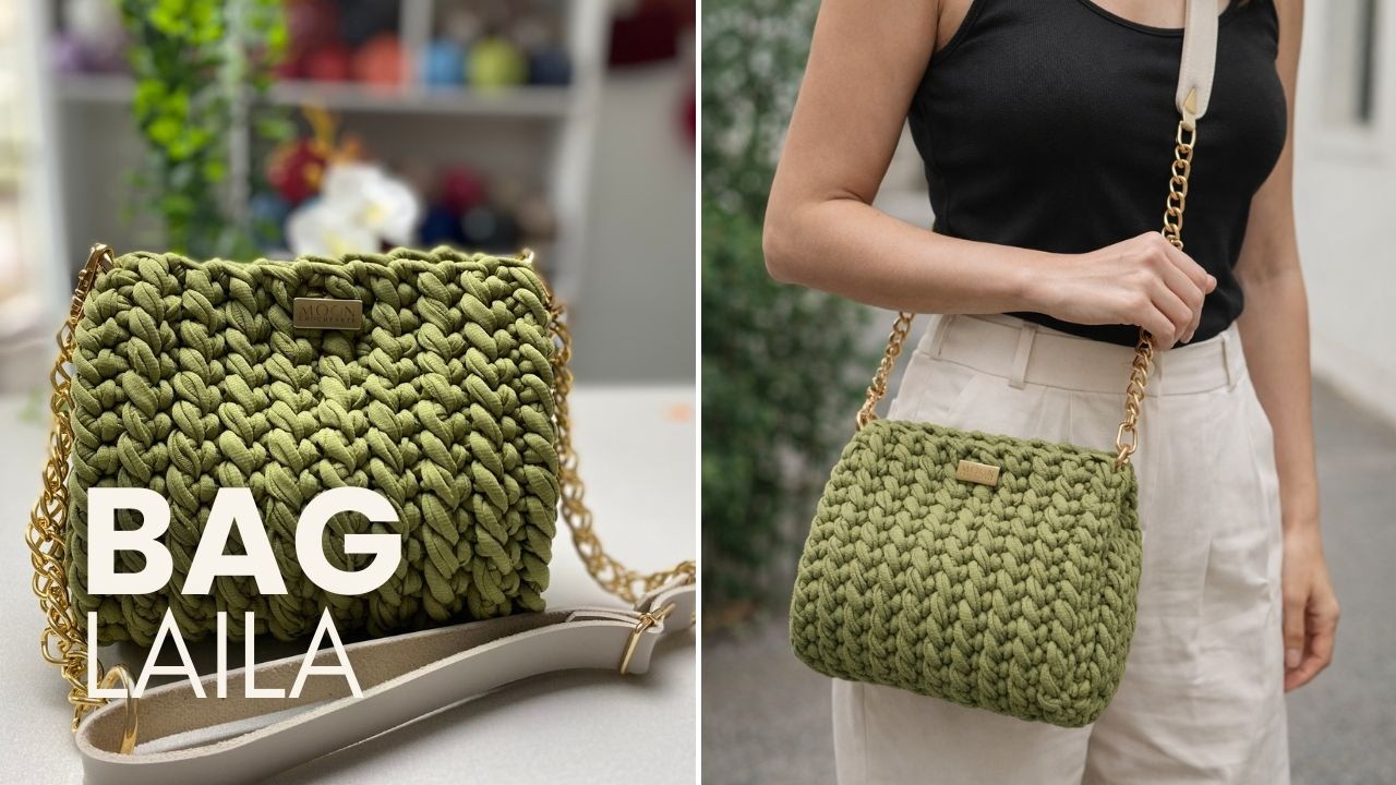 Bolsa de crochê sem emendas a partir de um retângulo/ BAG LAILA em crochê