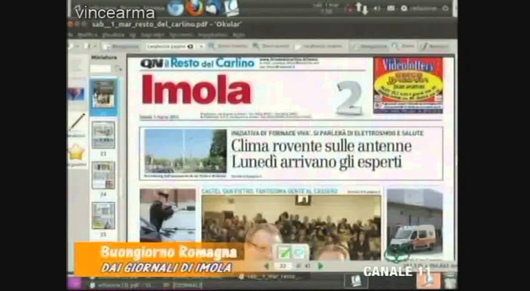 01/03/2014 le notizie dai giornali locali su canale 11 Imola