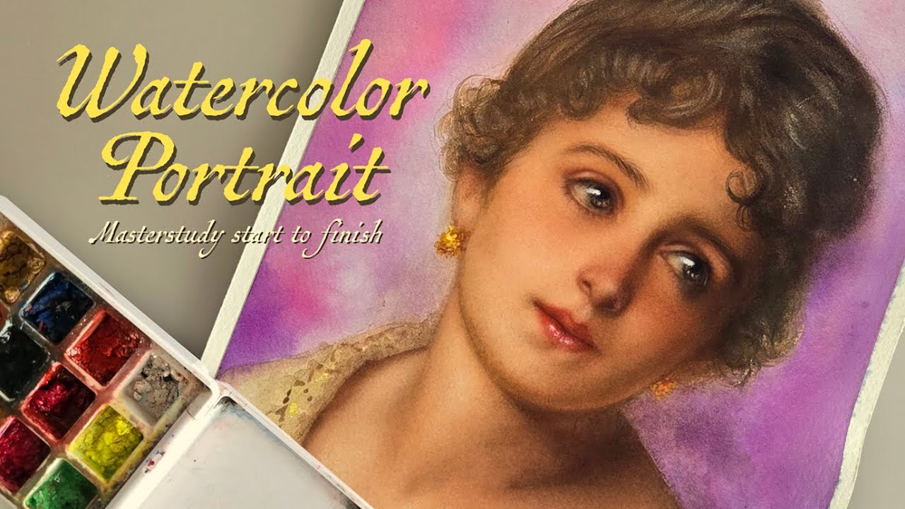 Pintando un retrato en acuarela desde cero ✿ masterstudy / art process / paint with me ✿