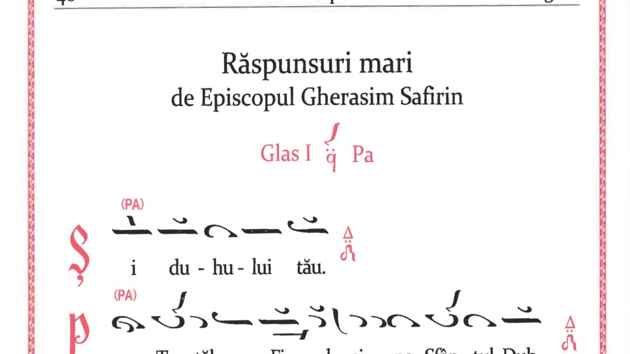 Raspunsuri Mari, glasul I, de Episcopul Gherasim Safirin