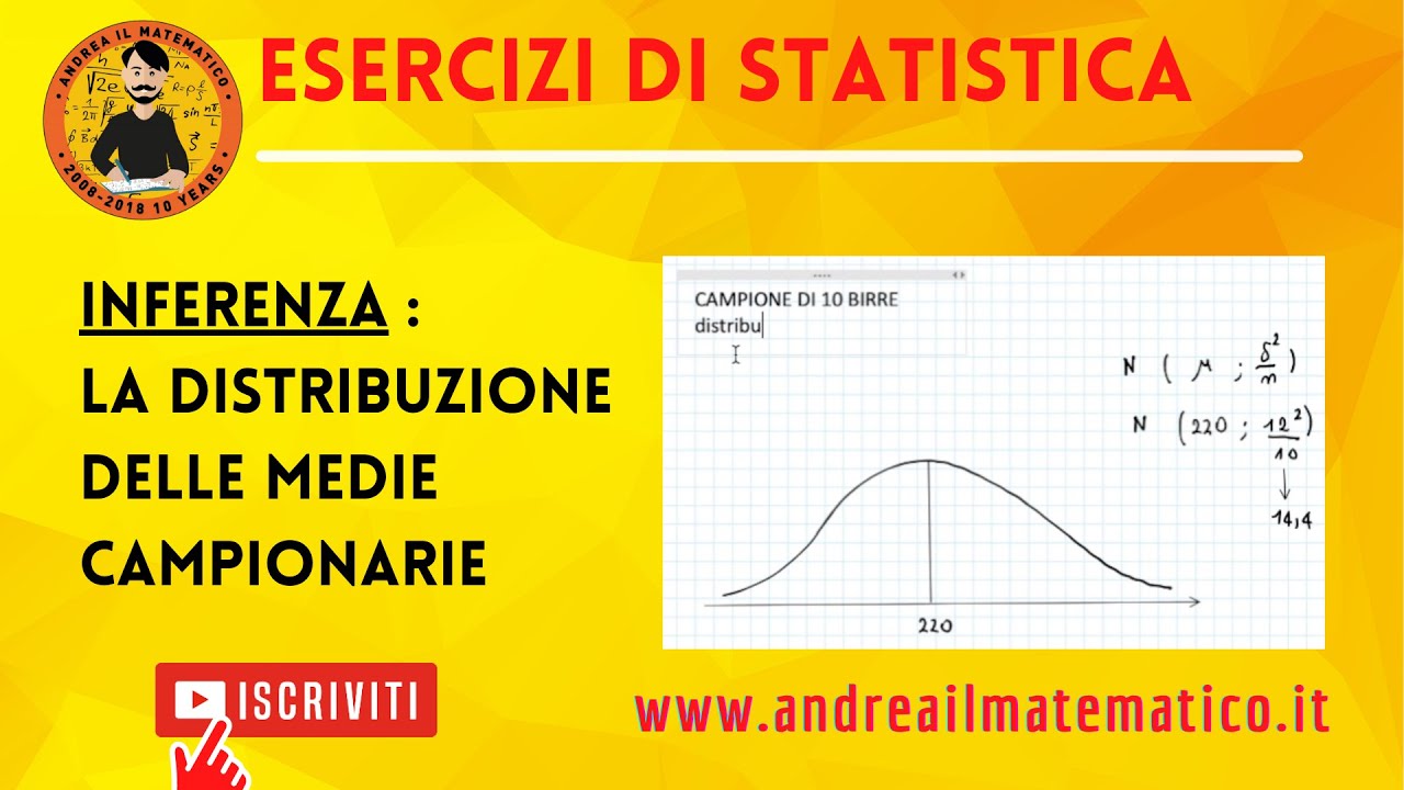 Distribuzione delle medie campionarie - ESERCIZI DI STATISTICA