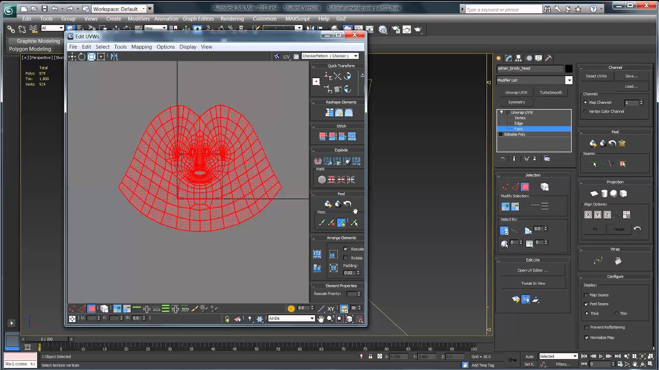 Unwrap UVW Modifier in 3DS Max Part 02 (New Audio)
