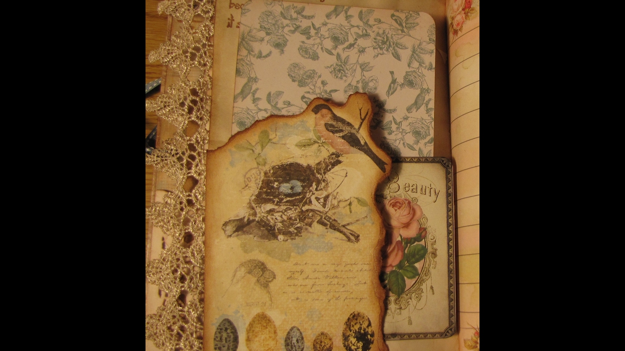 How to distress and create burnt looking edges in a junk journal