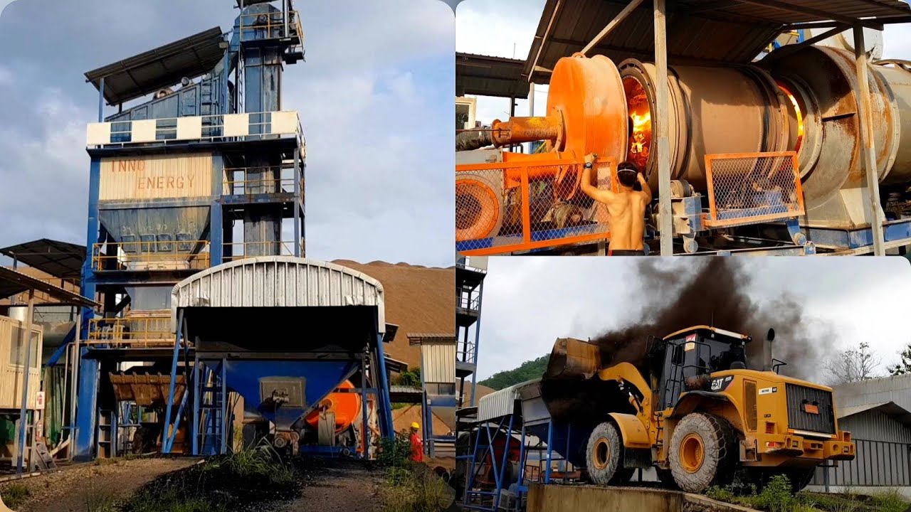 แพล้นท์ยางมะตอยใหม่ทั้งใหญ่ทั้งยาว งาน MIX AC ผสมยางพารา Natural Rubber Modified Asphalt Emulsion