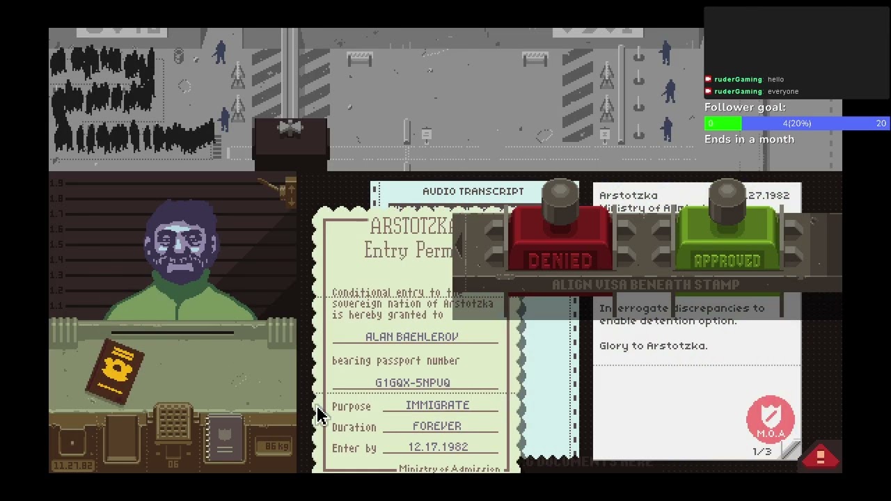 Chat decides who gets in | Papers, Please (first play through)